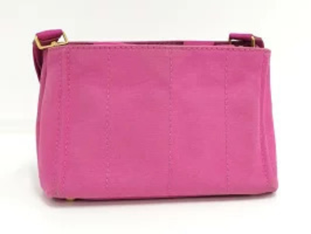 Prada Tote 2way Pink Hand Canvas Handbag Canapa